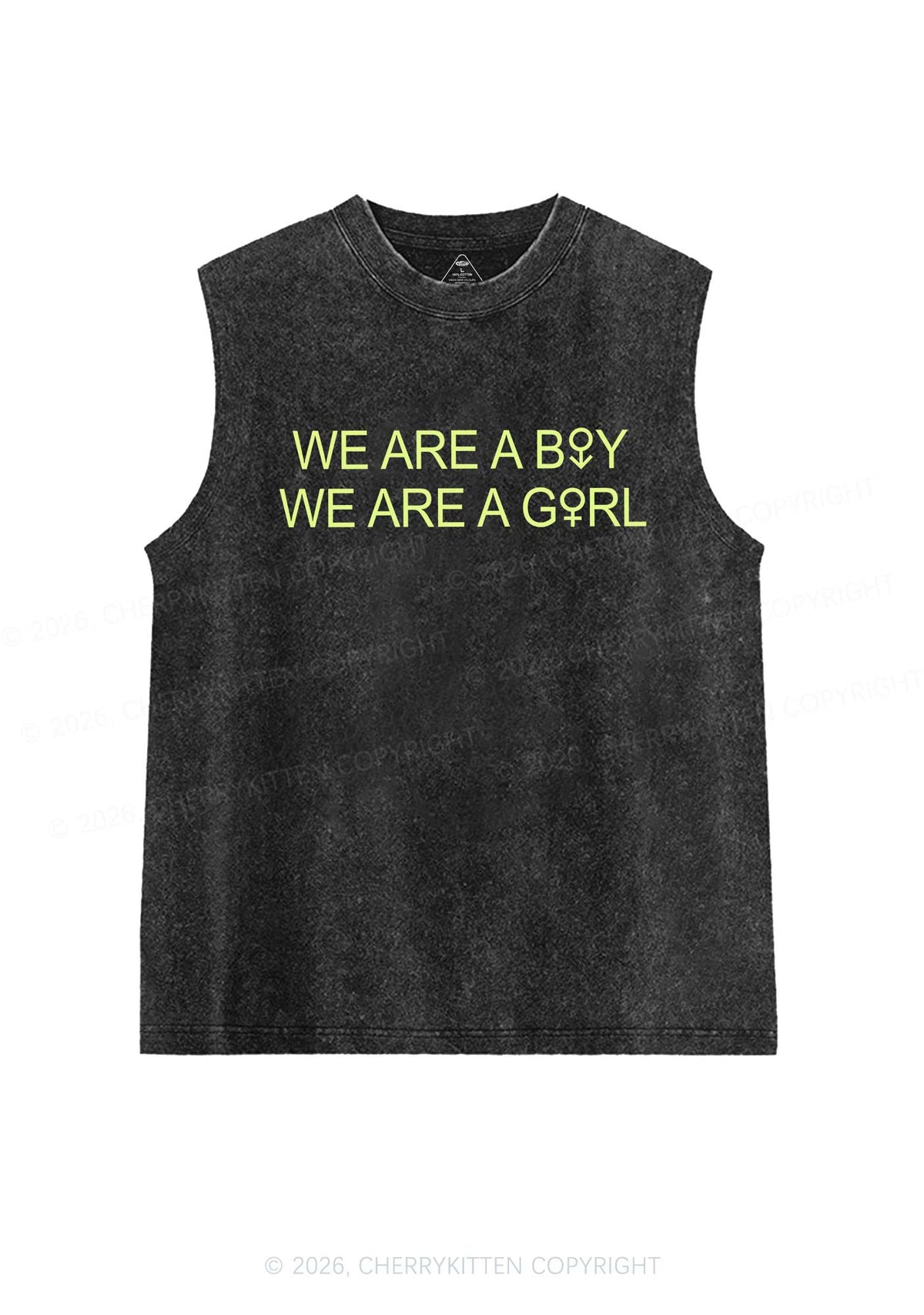 We Are A Boy Pride Y2K Washed Muscle Tank Cherrykitten