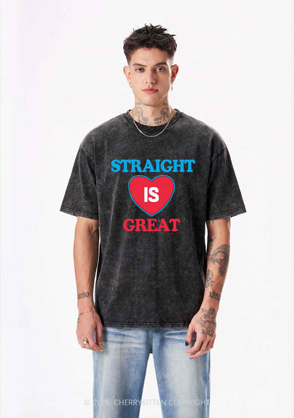 Straight Is Great Pride Y2K Shirts Washed Tee Cherrykitten