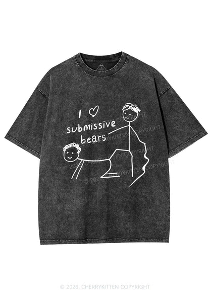 I Love S Bears Y2K Shirts Washed Tee Cherrykitten