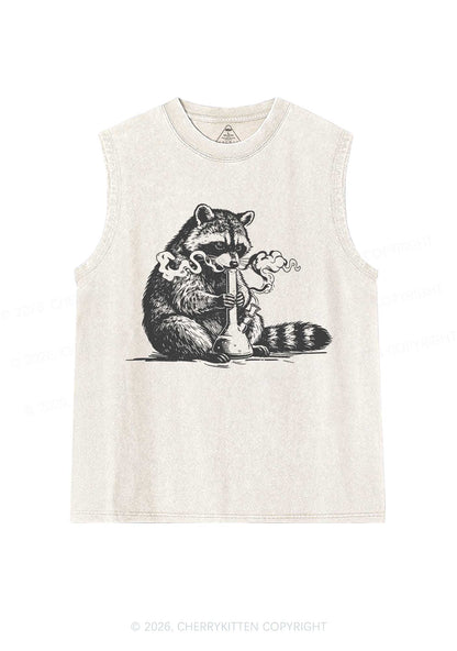 Stoned Raccoon Y2K Washed Muscle Tank Cherrykitten