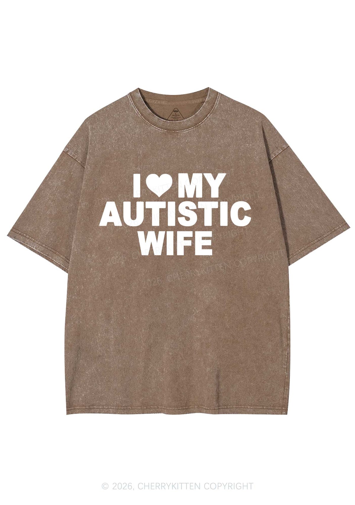 I Love My Autistic Wife Y2K Shirts Washed Tee Cherrykitten