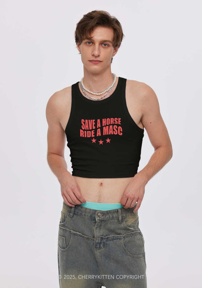 Ride A Masc Pride Y2K Crop Tank Top Cherrykitten