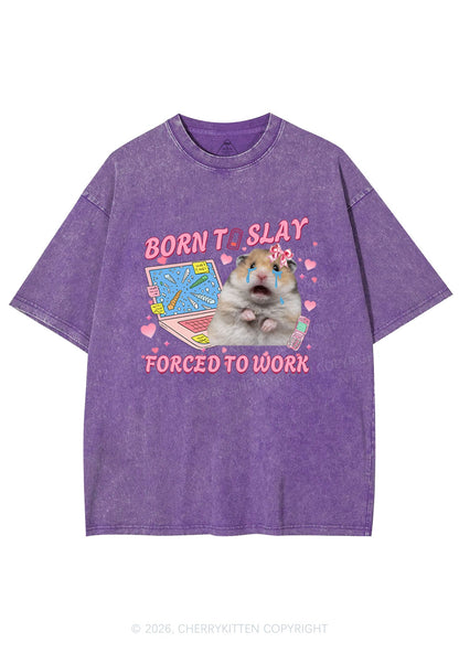 Custom Meme Born To Slay Y2K Shirts Washed Tee Cherrykitten