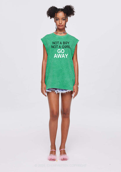 Go Away Pride Y2K Washed Muscle Tank Cherrykitten