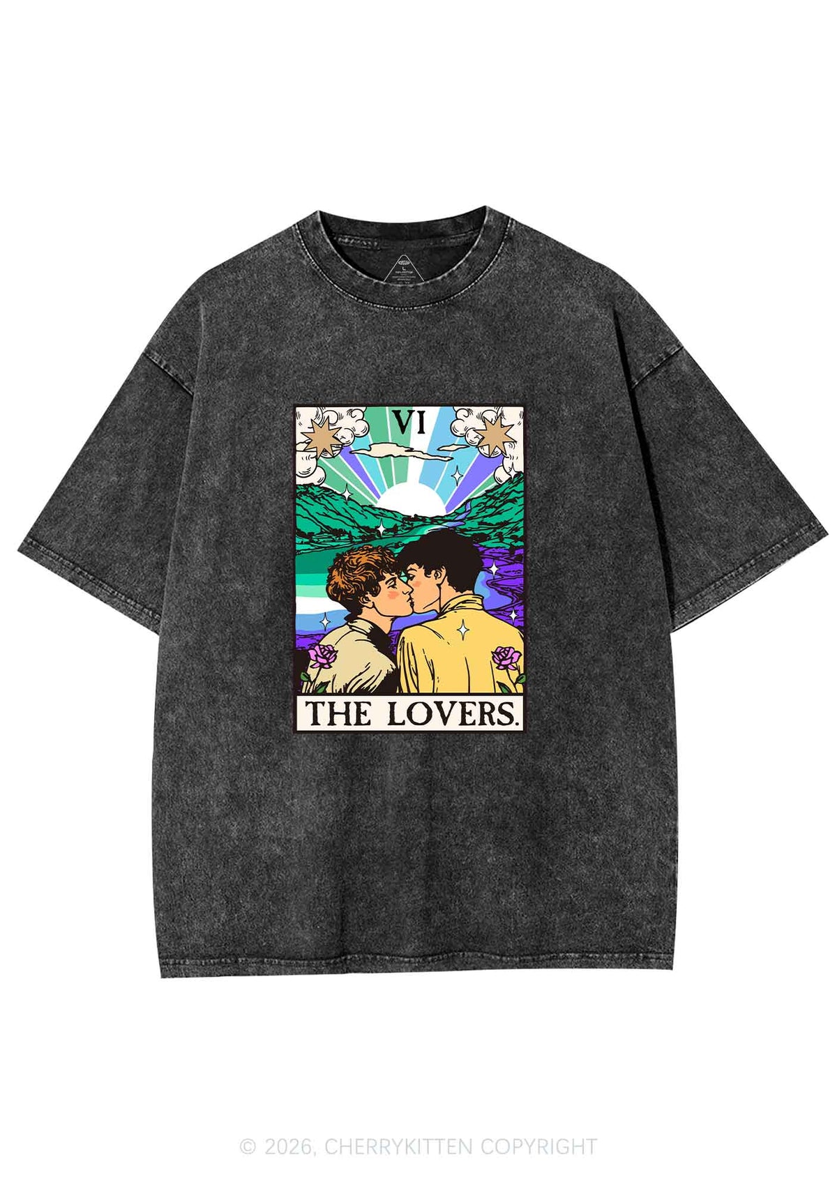 The Gay Lovers Pride Y2K Shirts Washed Tee Cherrykitten