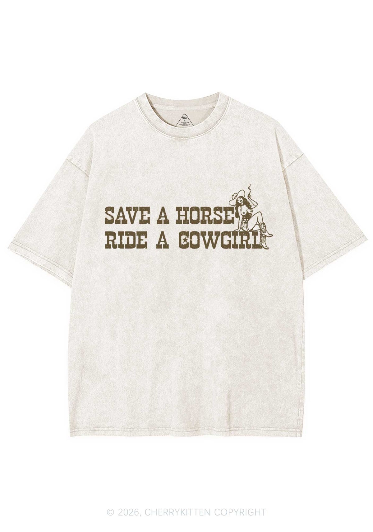 Ride Western Cowgirl Y2K Shirts Washed Tee Cherrykitten