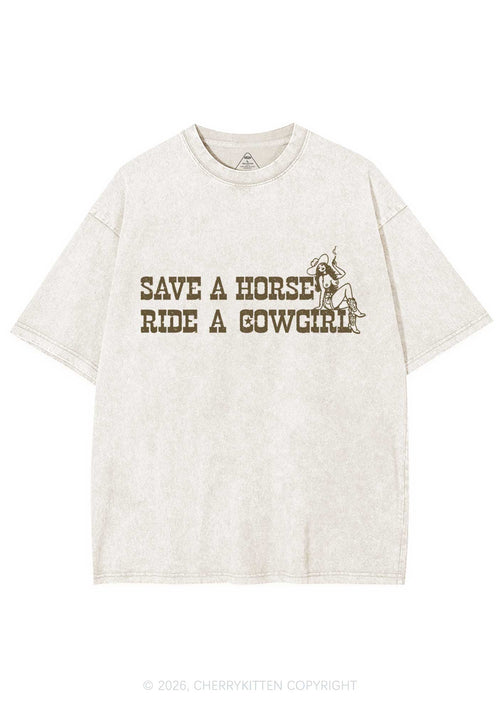 Ride Western Cowgirl Y2K Shirts Washed Tee Cherrykitten