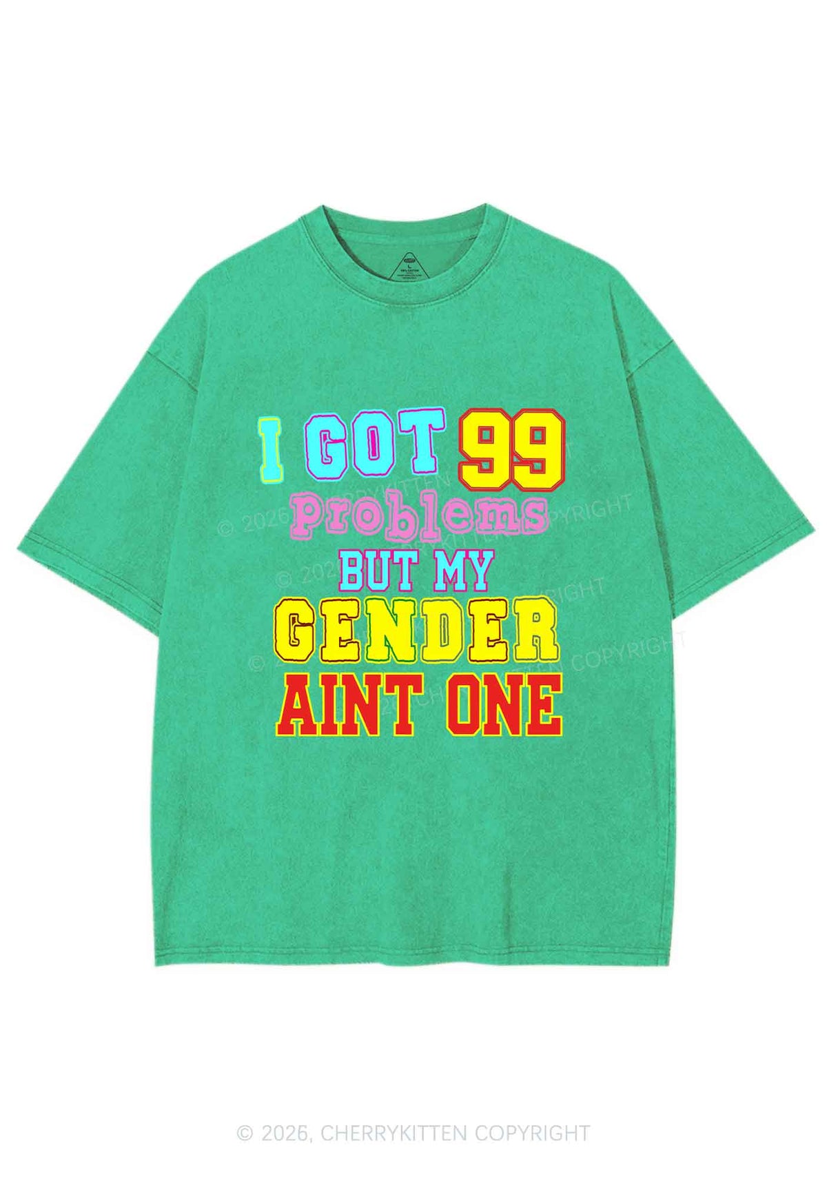 Gender Aint One Pride Y2K Shirts Washed Tee Cherrykitten