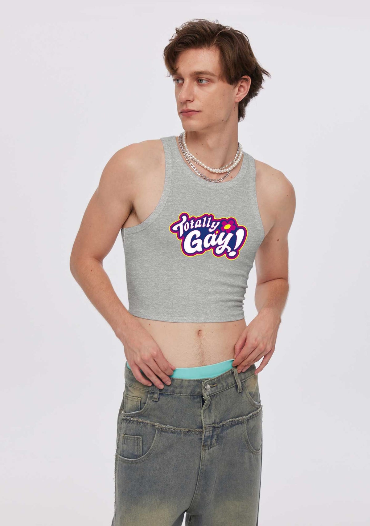 Totally Gay Pride Y2K Crop Tank Top Cherrykitten