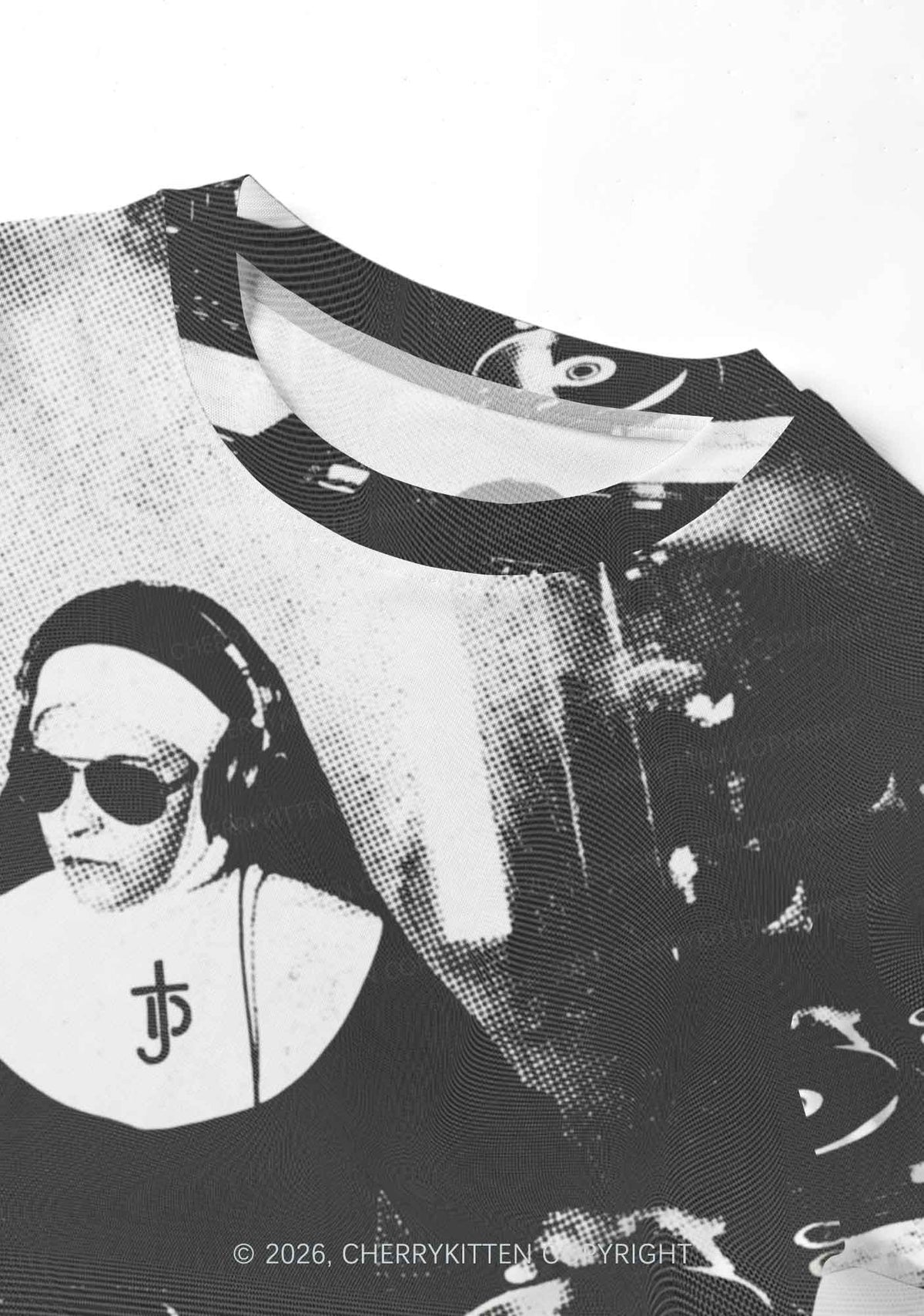 DJ Nun Y2K Mesh Crop Top Cherrykitten
