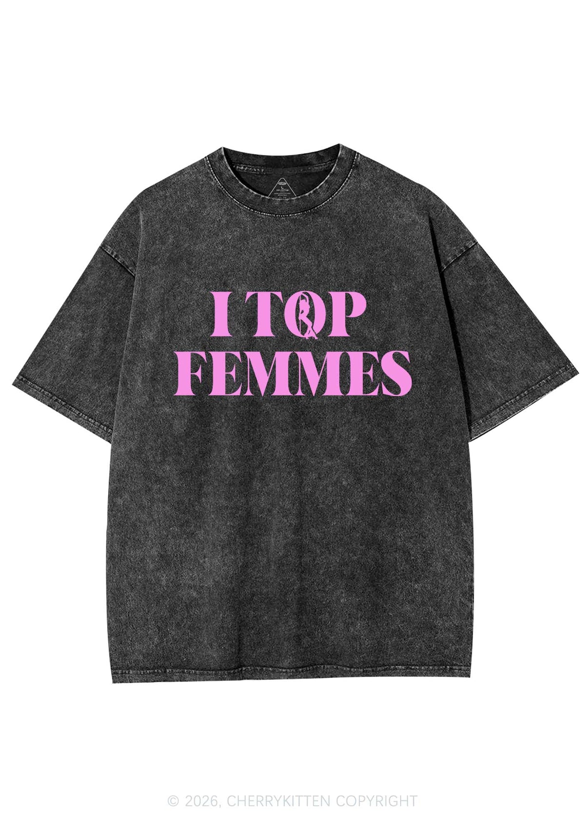 I Top Femmes Pride Y2K Shirts Washed Tee Cherrykitten