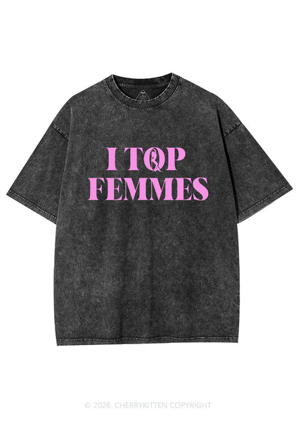 I Top Femmes Pride Y2K Shirts Washed Tee Cherrykitten