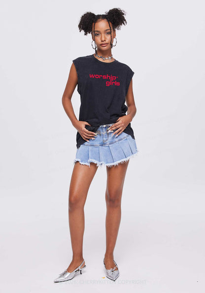 Worship Girls Pride Y2K Washed Muscle Tank Cherrykitten