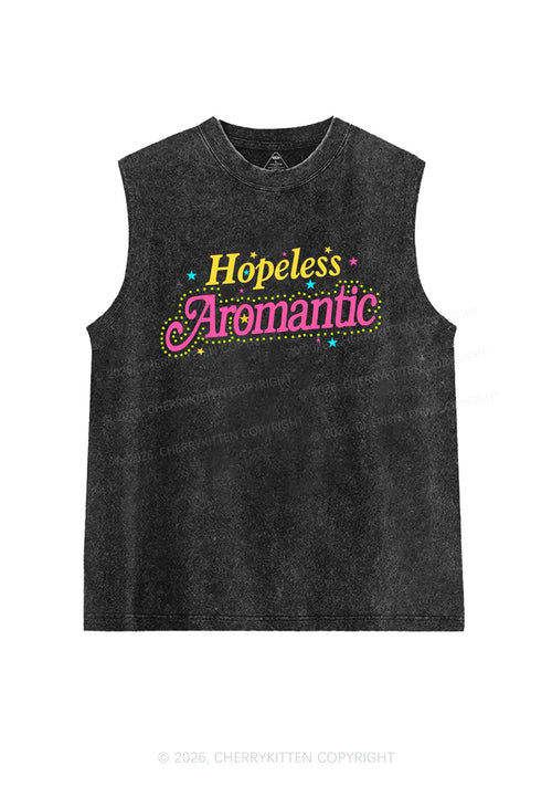 Hopeless Aromantic Pride Y2K Washed Muscle Tank Cherrykitten