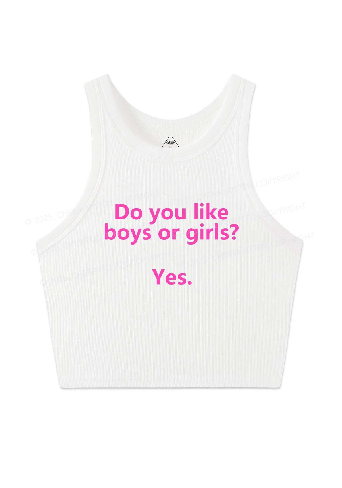 Do You Like Boys Or Girls Pride Y2K Crop Tank Top Cherrykitten