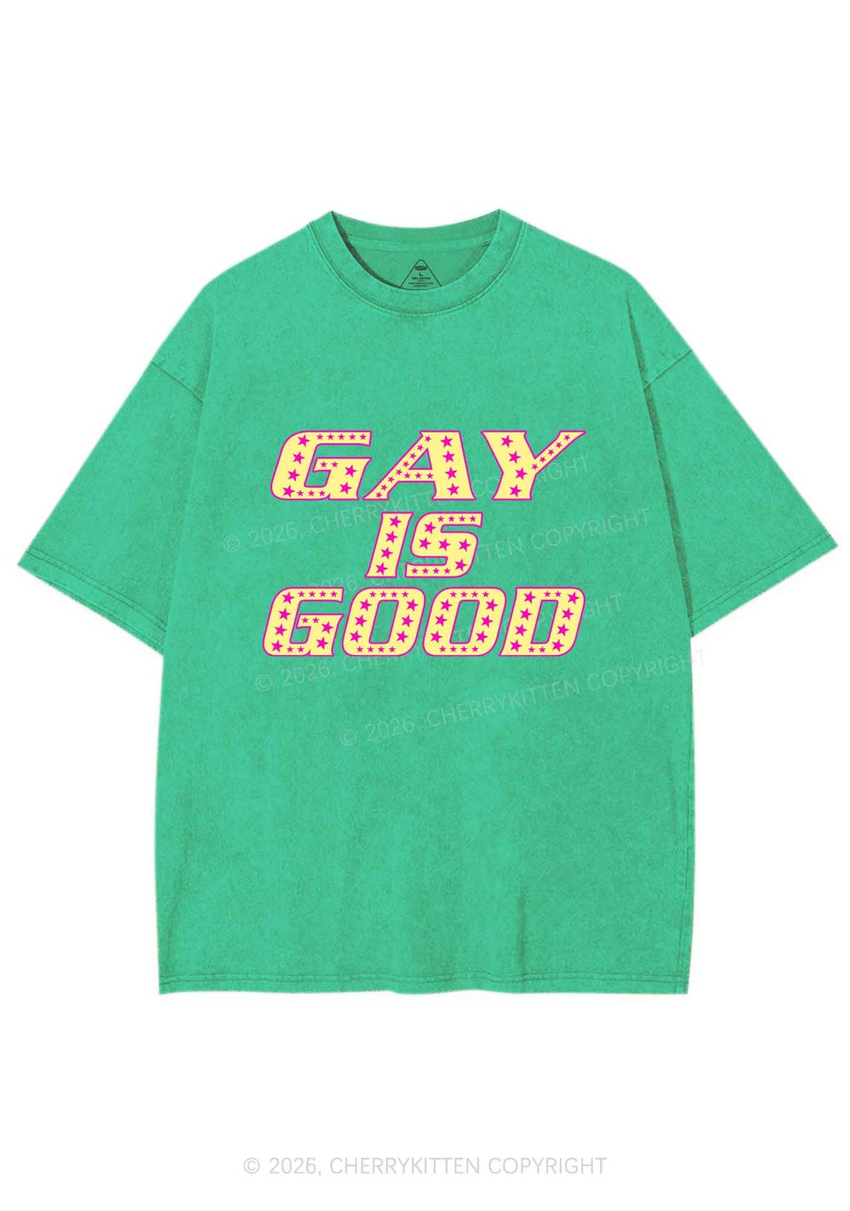 Gay Is Good Pride Y2K Shirts Washed Tee Cherrykitten