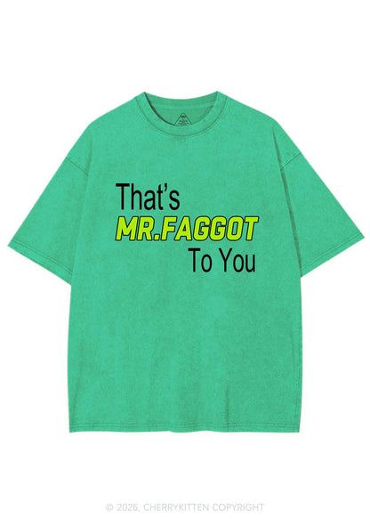 Thats Mr Faggot To You Pride Y2K Shirts Washed Tee Cherrykitten