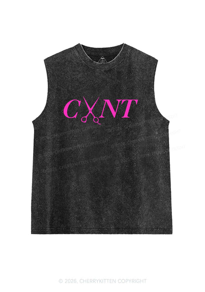 Pink Scissors Cxxt Pride Y2K Washed Muscle Tank Cherrykitten