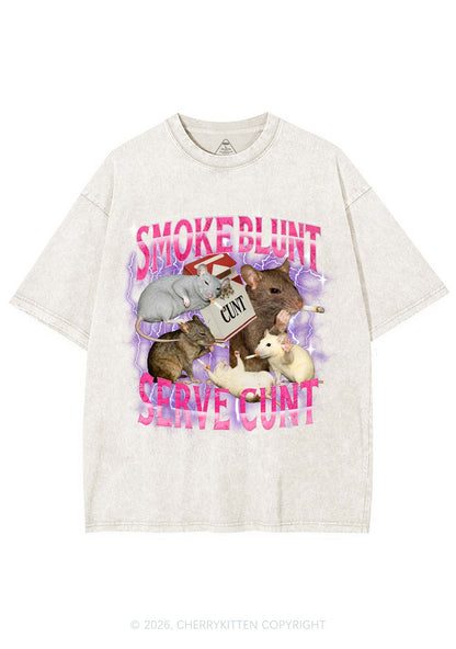 Smoke Blunt Rats Y2K Shirts Washed Tee Cherrykitten