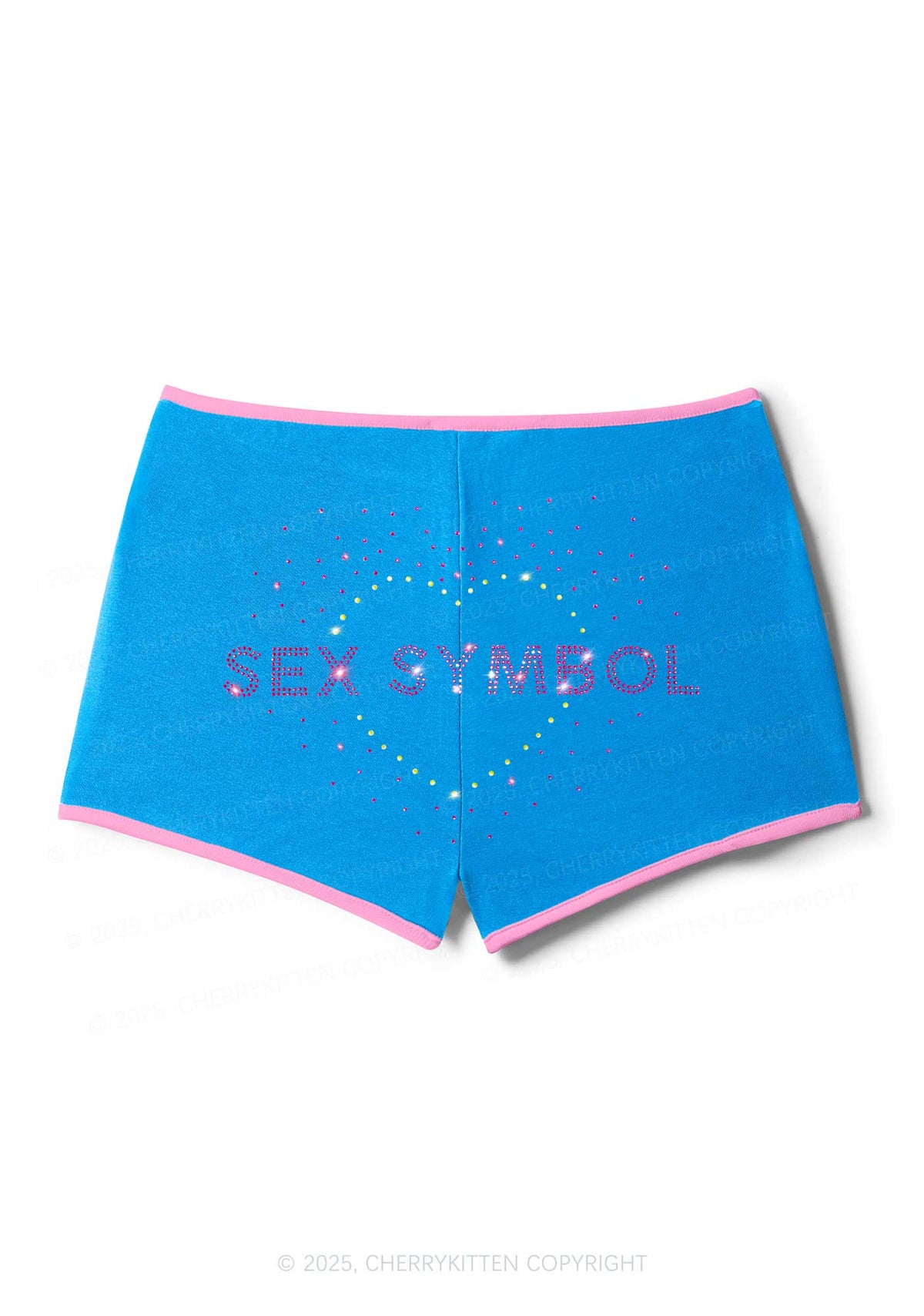 Rhinestone Sx Symbol Y2K Booty Shorts Cherrykitten