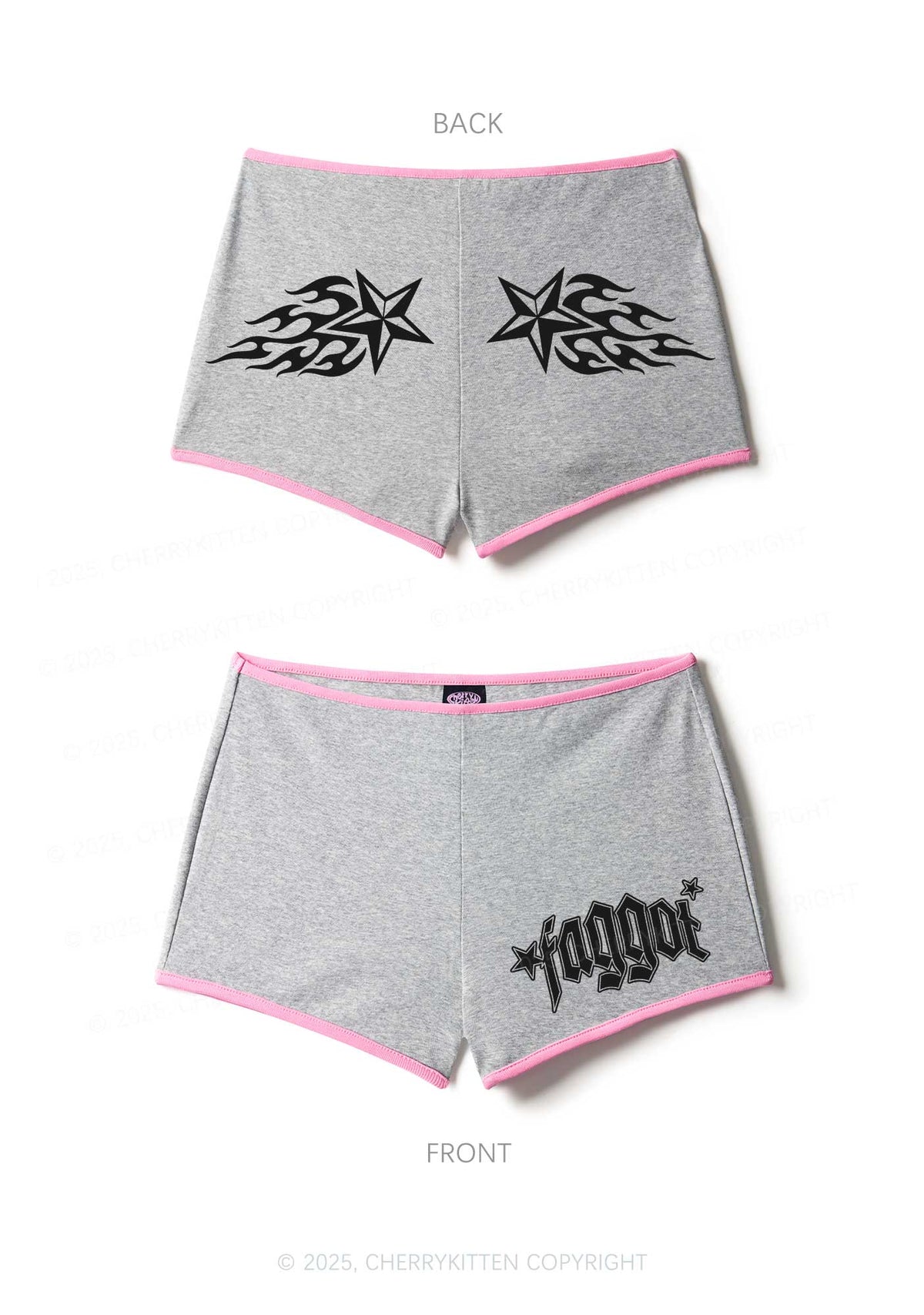 Faggot Star Pride Y2K Booty Shorts Cherrykitten