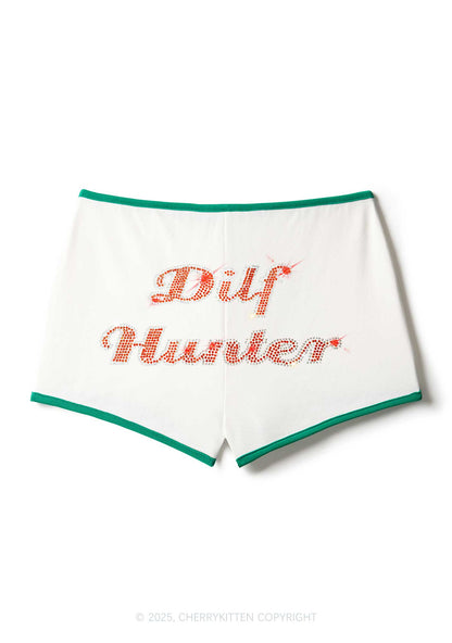 Rhinestone Green Hunter Y2K Booty Shorts Cherrykitten