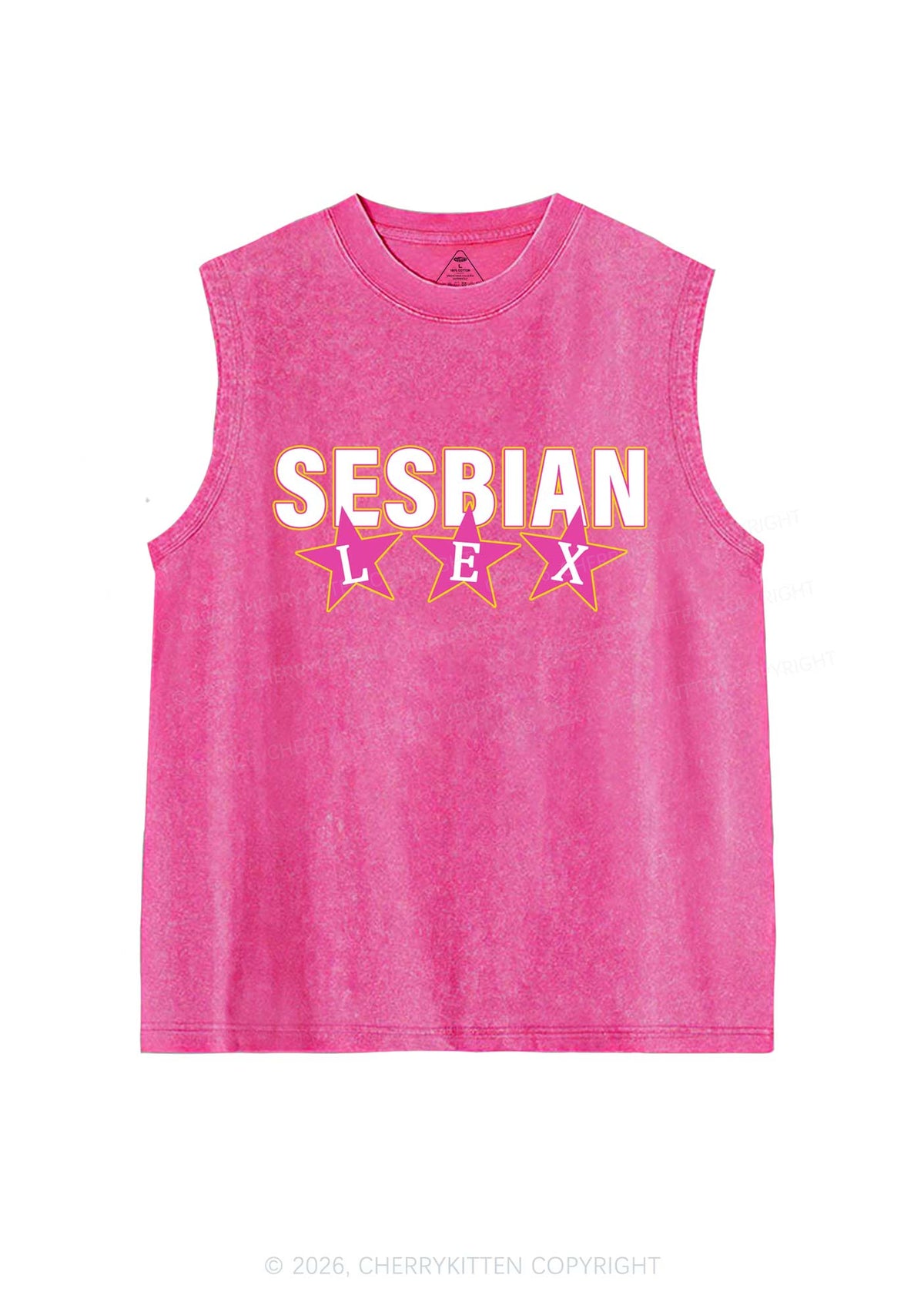 Sesbian Lex Pride Y2K Washed Muscle Tank Cherrykitten