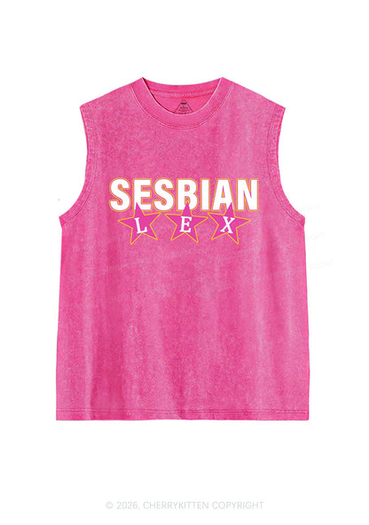 Sesbian Lex Pride Y2K Washed Muscle Tank Cherrykitten