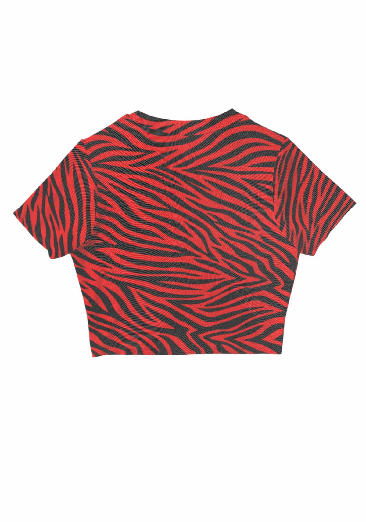 Halloween Red Zebra Stripe Y2K Mesh Crop Top Cherrykitten