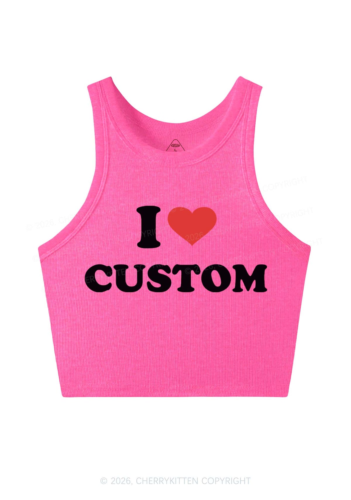 I Love Custom Personalized Y2K Crop Tank Top Cherrykitten