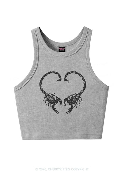 Skull Scorpion Heart Y2K Crop Tank Top Cherrykitten