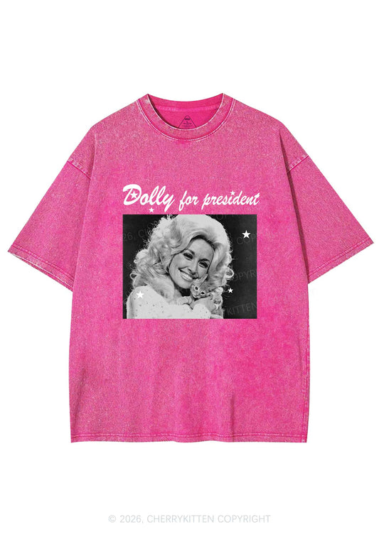 Doll For President Y2K Shirts Washed Tee Cherrykitten