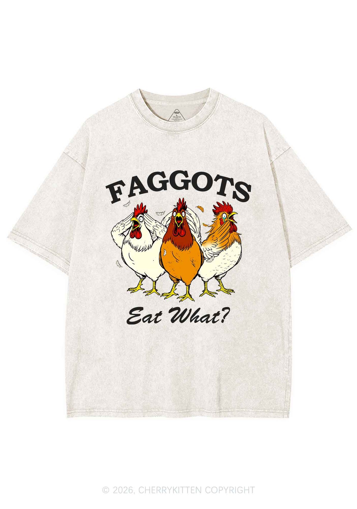 Faggots Eat What Pride Y2K Shirts Washed Tee Cherrykitten