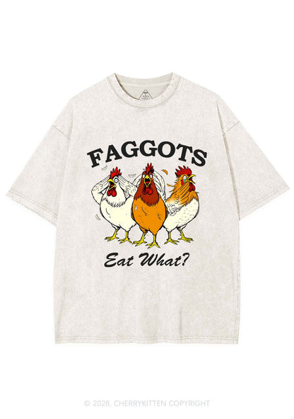Faggots Eat What Pride Y2K Shirts Washed Tee Cherrykitten