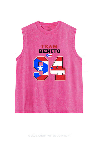 Black Team Bunny Y2K Washed Muscle Tank Cherrykitten