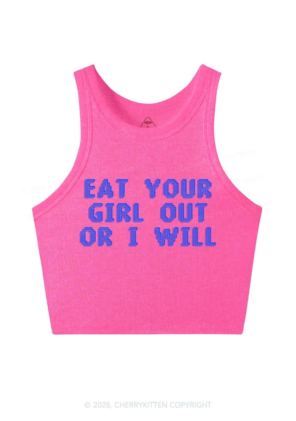 Eat Your Girl Out Y2K Crop Tank Top Cherrykitten