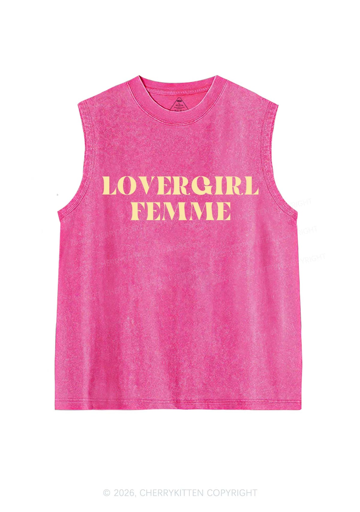 Lovergirl Femme Pride Y2K Washed Muscle Tank Cherrykitten