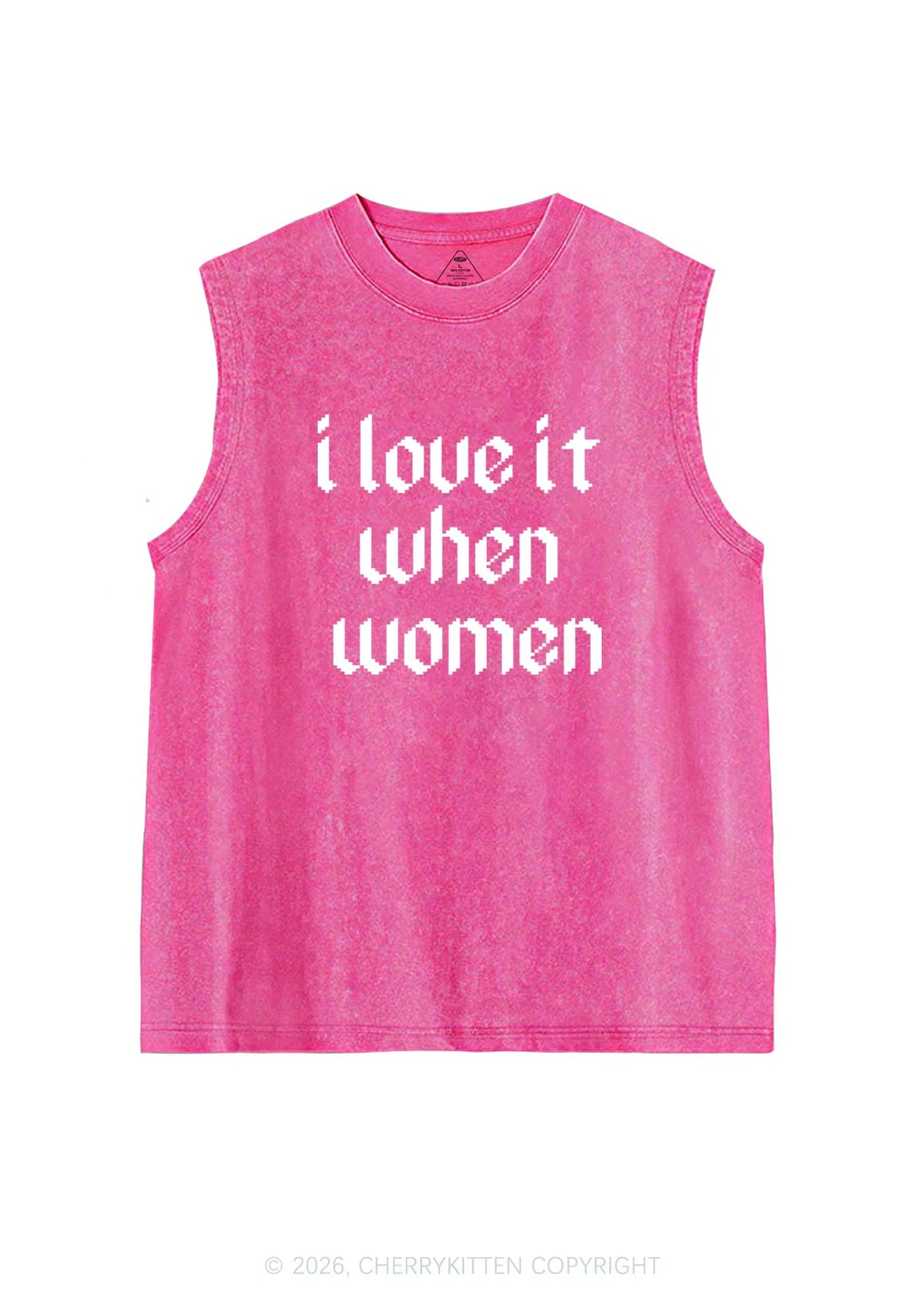 I Love It When Women Pride Y2K Washed Muscle Tank Cherrykitten