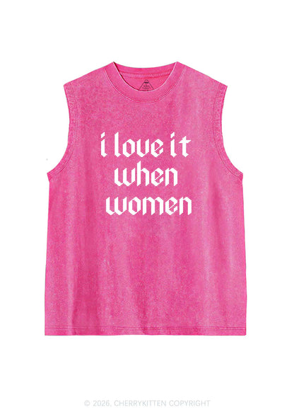 I Love It When Women Pride Y2K Washed Muscle Tank Cherrykitten
