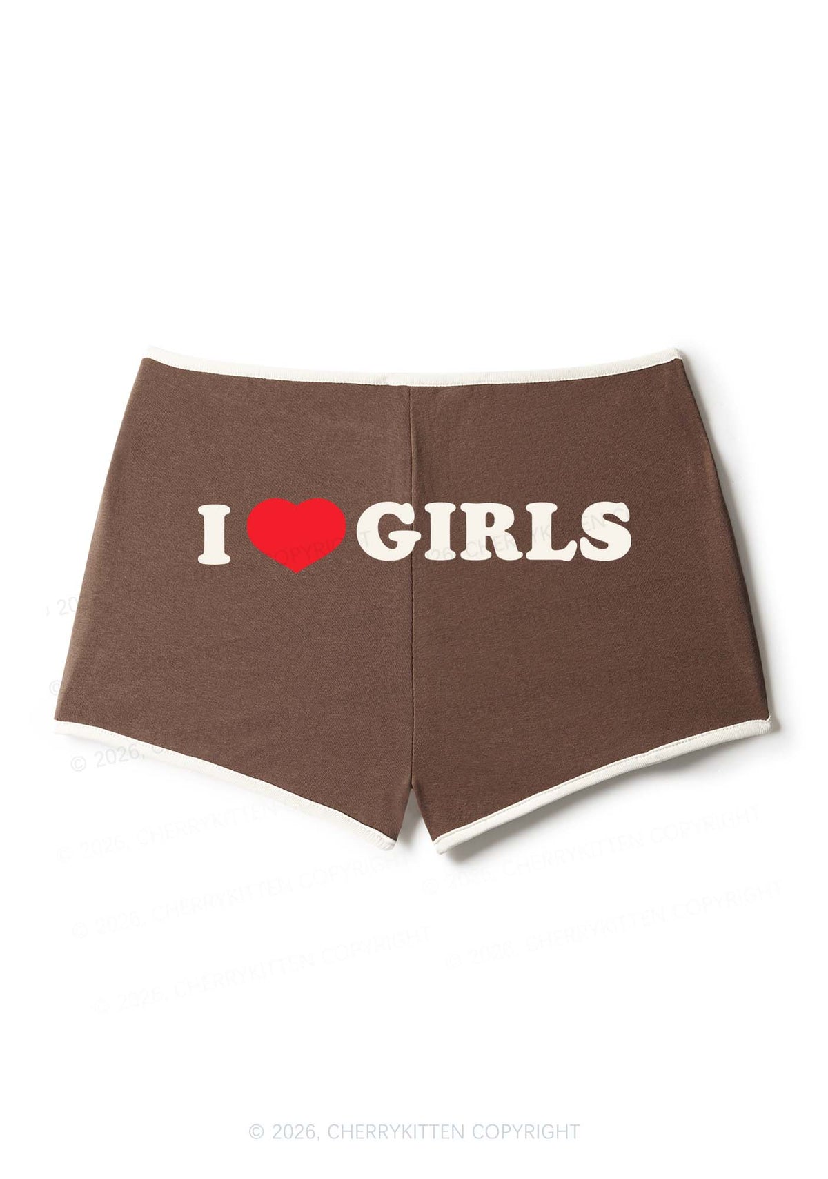 I Love Girls Pride Y2K Booty Shorts Cherrykitten