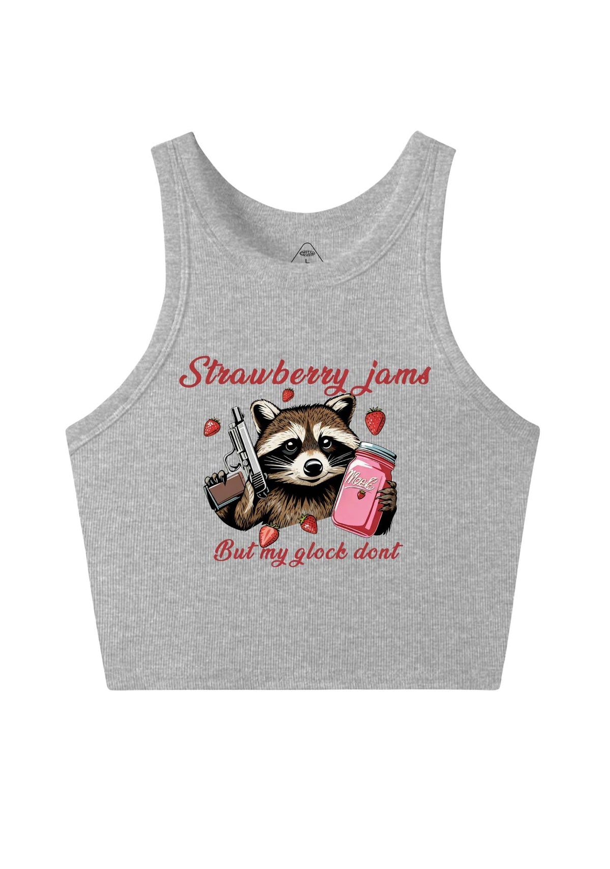 Strawberry Jams Raccoon Y2K Crop Tank Top Cherrykitten