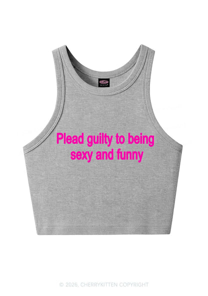 Plead Guilty To Being Funny Y2K Crop Tank Top Cherrykitten