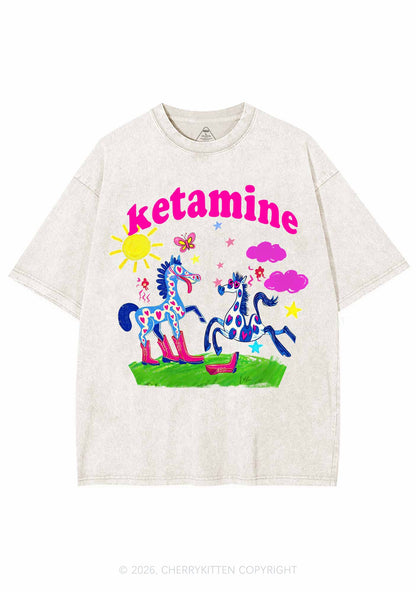 Heart Spotted Pony Y2K Shirts Washed Tee Cherrykitten