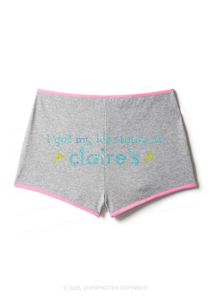 Rhinestone I Got My Lobotomy At Claires Y2K Booty Shorts Cherrykitten
