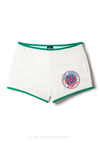 Make America Gay Again Pride Y2K Booty Shorts Cherrykitten
