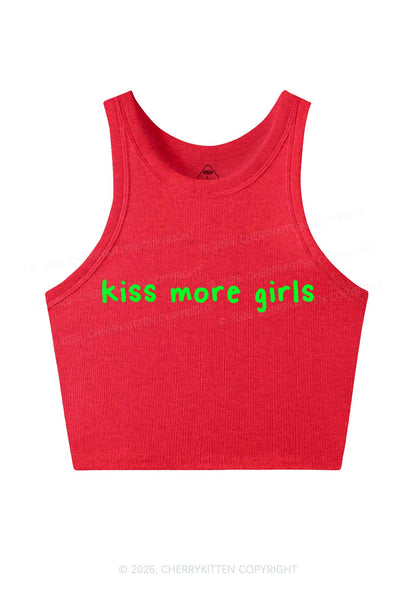 Kiss More Girls Y2K Crop Tank Top Cherrykitten