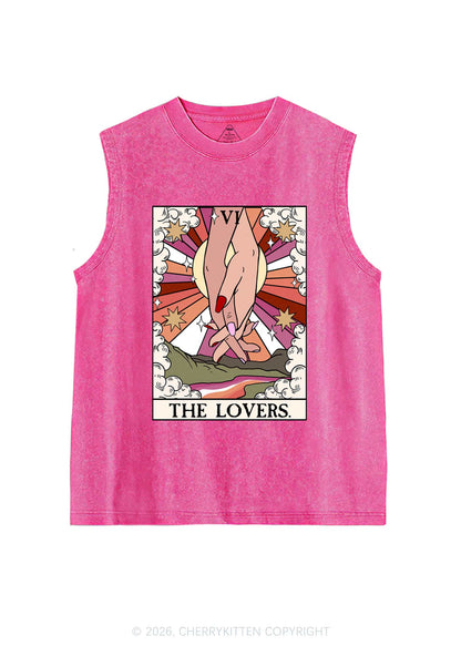 The Lesbian Lovers Pride Y2K Washed Muscle Tank Cherrykitten