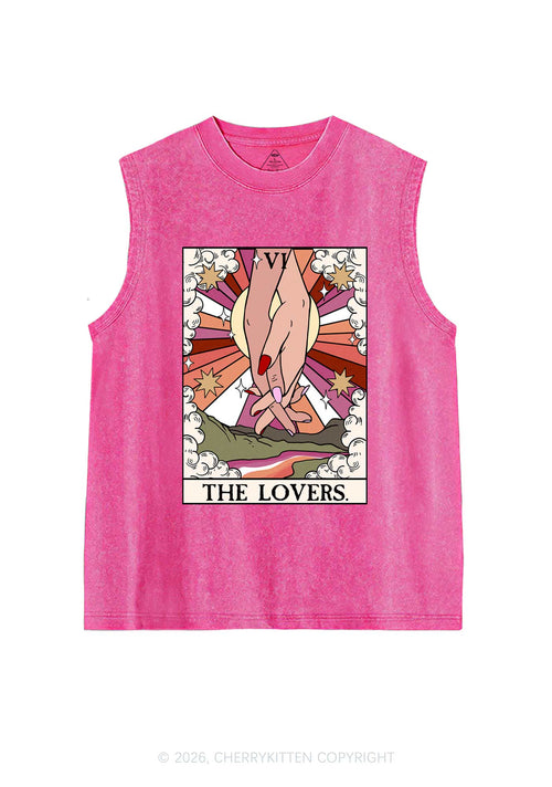 The Lesbian Lovers Pride Y2K Washed Muscle Tank Cherrykitten
