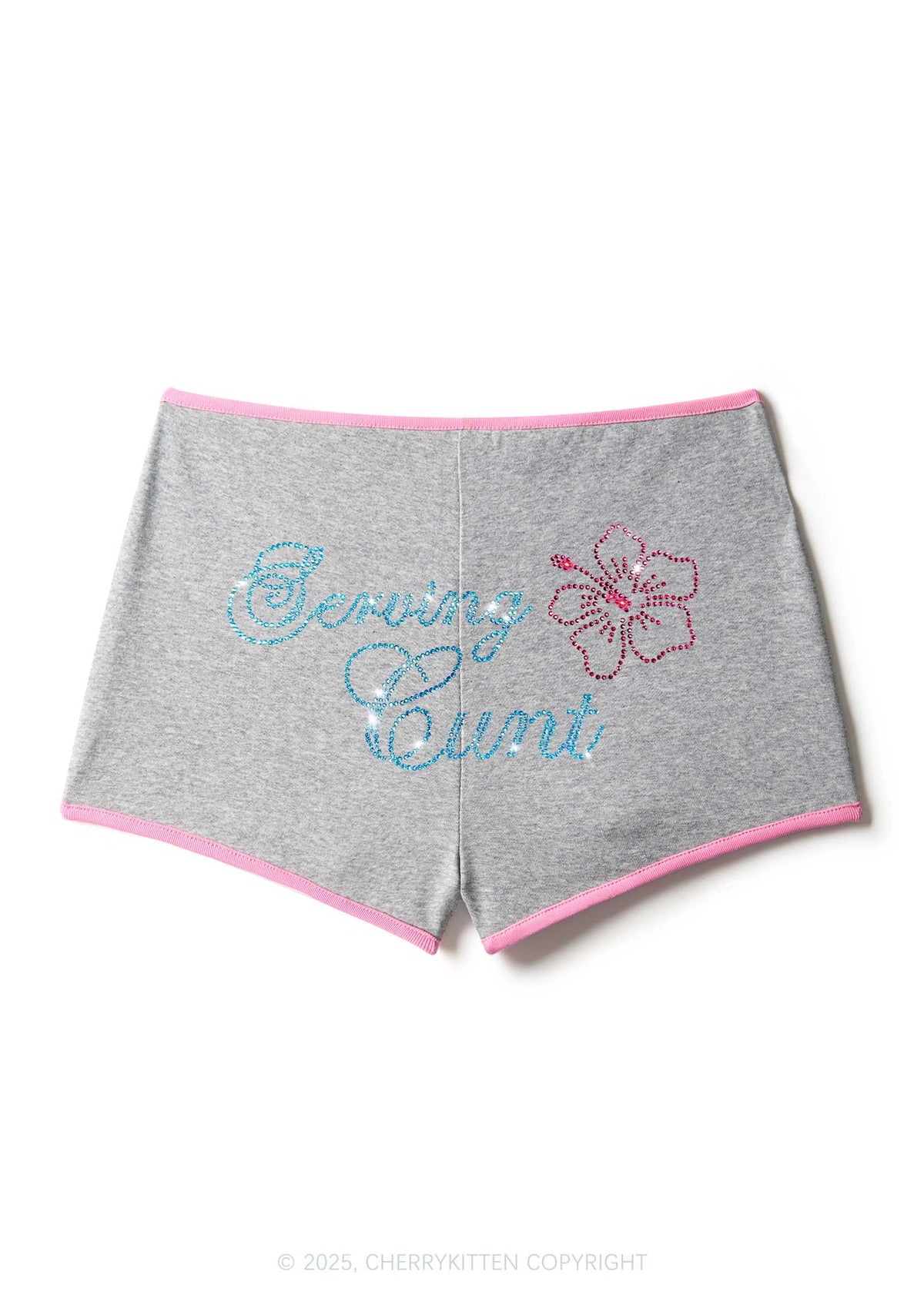 Rhinestone Serving Cxxt Y2K Booty Shorts Cherrykitten