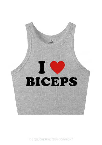 I Love Biceps Y2K Crop Tank Top Cherrykitten